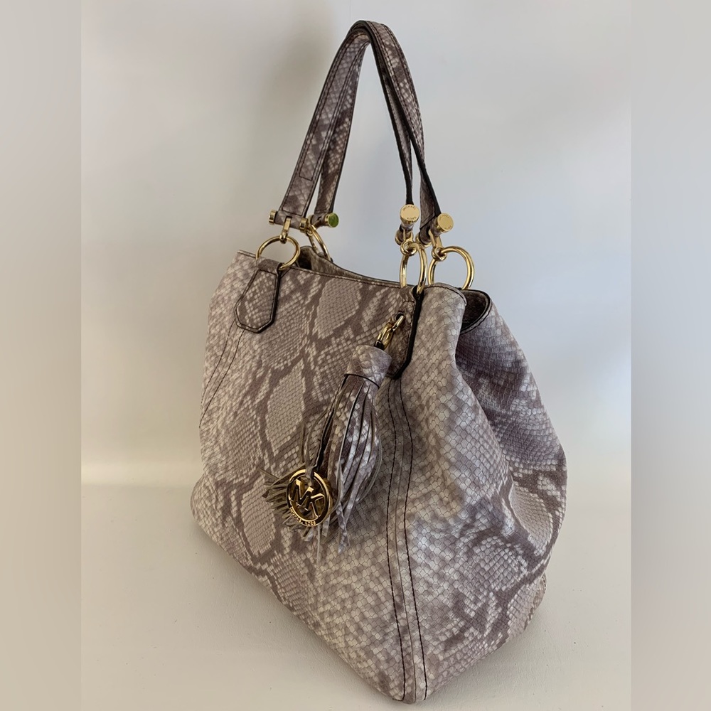 Michael Kors Dark Sand Frances Leather Handbag